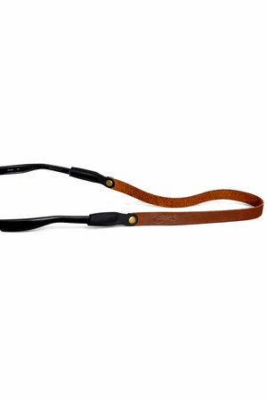 Brown leather sunglass retainer 